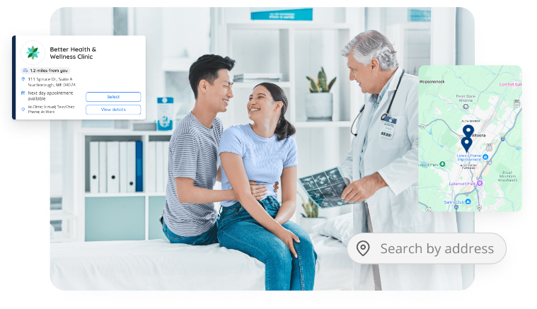 A couple having a great time at the doctors room